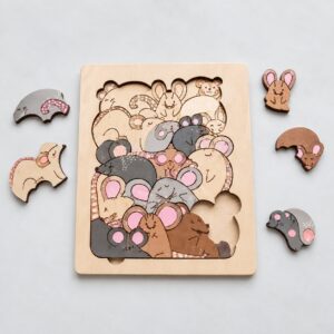 Animal Hide & Seek Wooden Puzzle