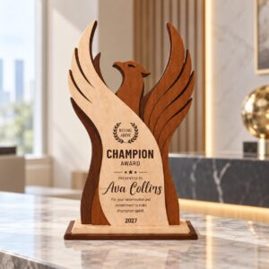 Champion Wing Wooden Trophy