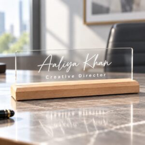 Personalized Signature LED Desk Name Plate