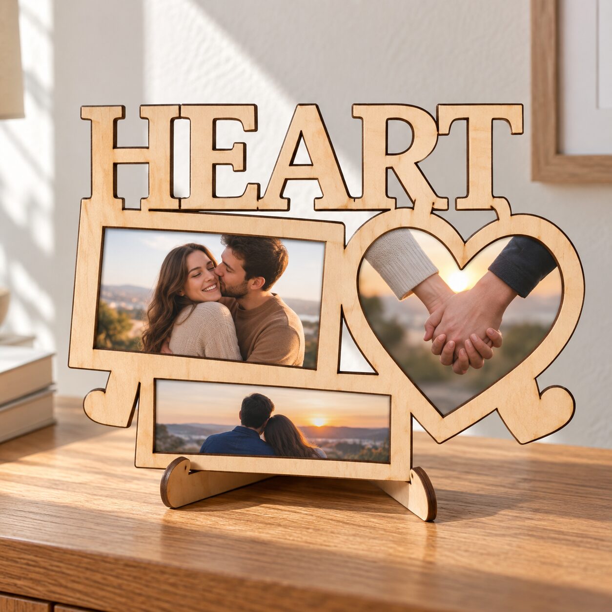 HEART Personalized Couple Table Photo Frame