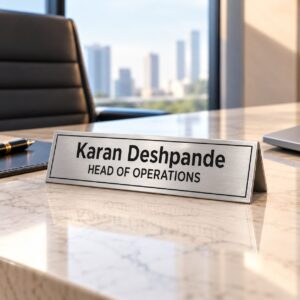 Stainless Steel Office Desk Name Plate