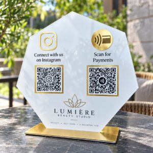 Marble Style Dual QR Stand