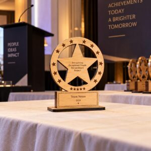 Achievement Circle Wooden Trophy
