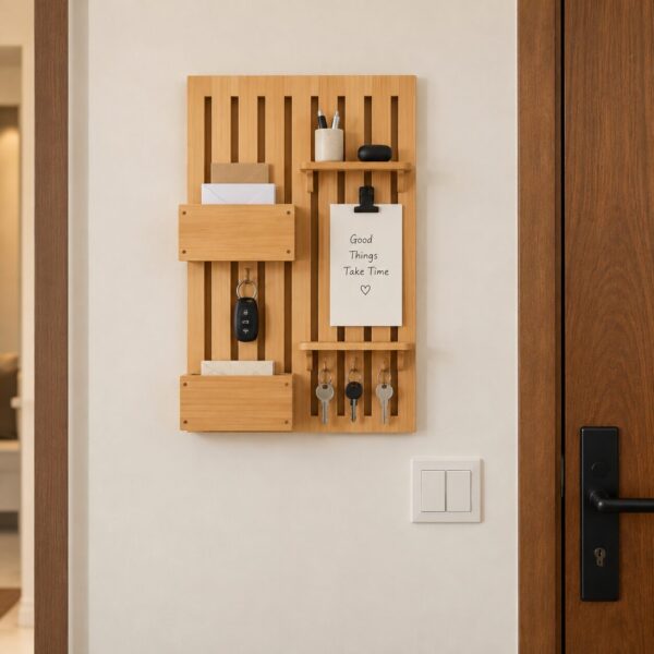 Wooden Entryway Wall Organizer
