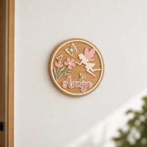Bunny Floral Personalized Kids Name Frame