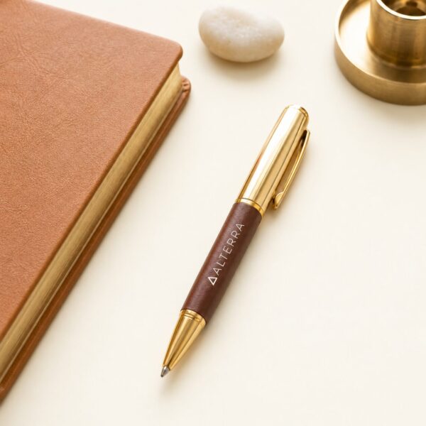 Brown Leather Finish Premium Pen