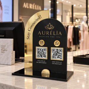 Premium Black Dual QR Counter Stand