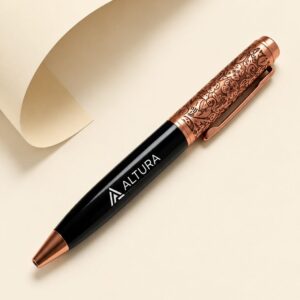 Black Floral Designer Pen