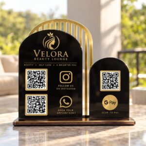 Black & Gold Premium QR Stand
