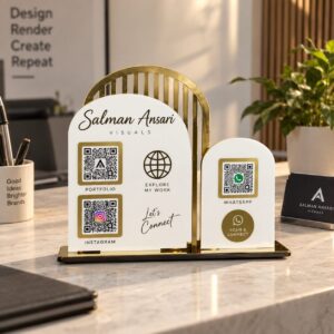 Arch Salon QR & Review Counter Stand