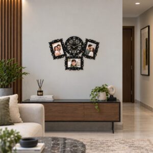 Geometric Multi-Photo Wall Clock