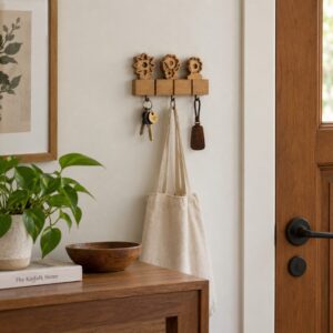 Bear Wooden Wall Hook Rail