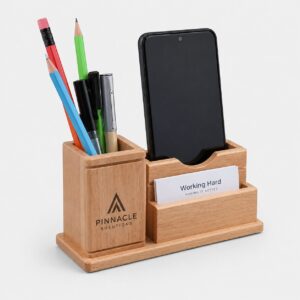 Bamboo Phone, Pen & Business Card Organizer
