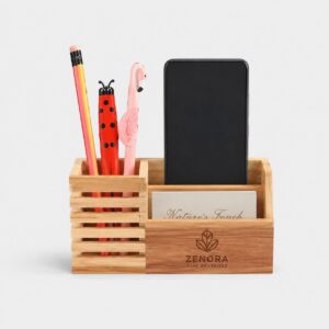 Bamboo Mobile & Pen Desk Organizer