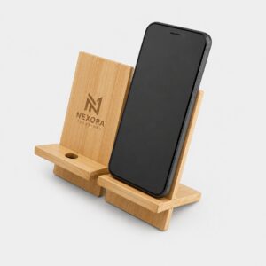 Bamboo Mobile & Tablet Stand with Pen Slot