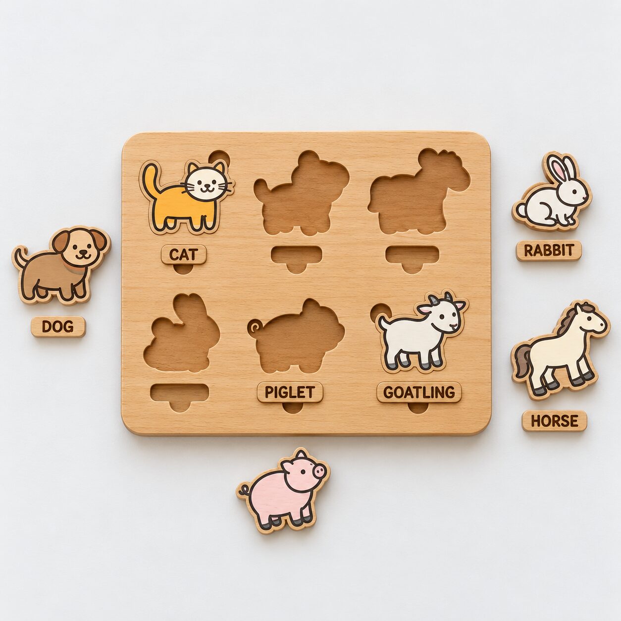 Farm Animals Wooden Matching Puzzle