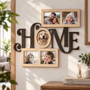 HOME Family Photo Collage Wall Frame