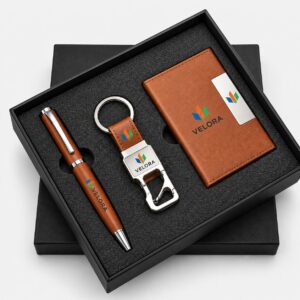 Executive 3-in-1 Card Holder, Pen & Keychain Gift Set