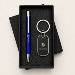 Premium Pen & Keychain Gift Set – Blue