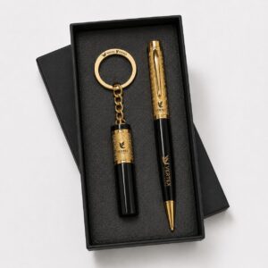 Premium Gold Pen & Keychain Gift Set