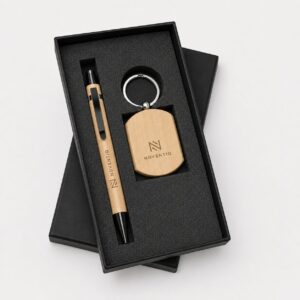 Bamboo Pen & Keychain Gift Set