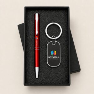 Premium Red Pen & Keychain Gift Set