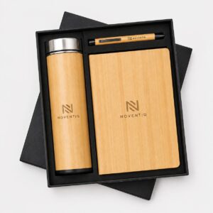 Bamboo 3-in-1 Notebook, Flask & Pen Gift Set