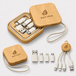 Bamboo Multi-Charging Cable & Connector Kit