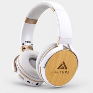 Premium Wireless Headphones with Bamboo-Finish Ear Cups