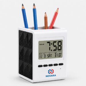 Digital Desk Clock with Pen Holder