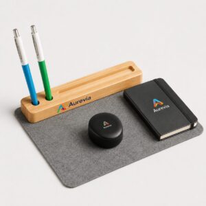 Executive Desk Mat Organizer with Wireless Charging