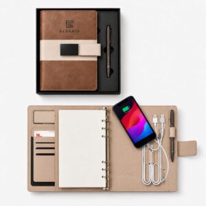 Smart Charging Organizer Diary & Pen Gift Set